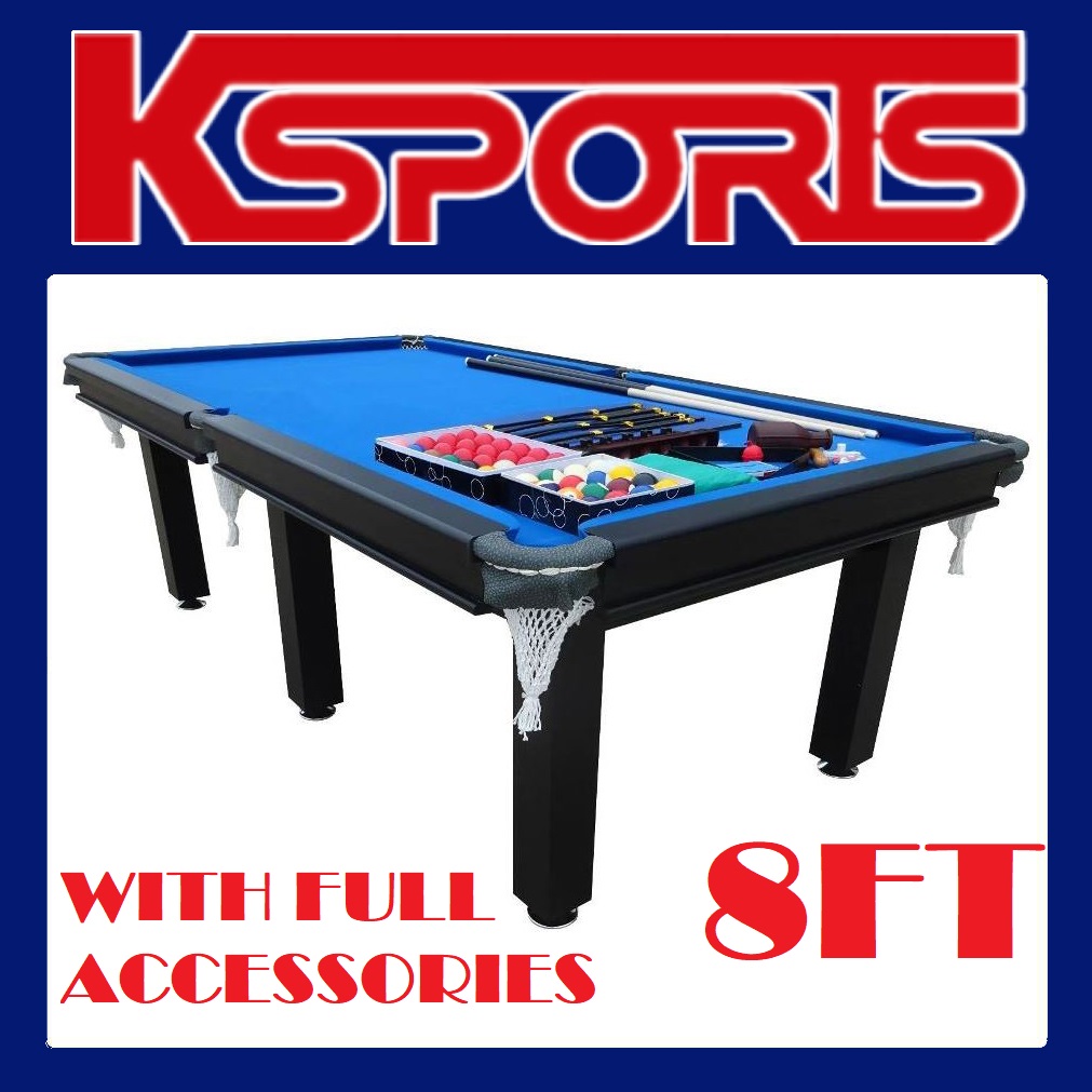 PUB SIZE POOL TABLE 8FT SNOOKER BILLIARD TABLE BLUE